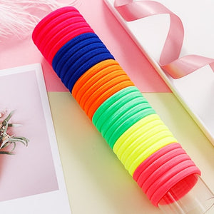 50/100PCS Women Girls 4CM Candy Colors Nylon Elastic Hair Bands Ponytail Holder Rubber Bands Scrunchie Headband Hair Accessories