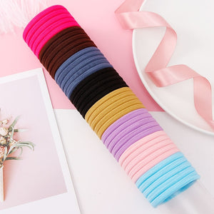 50/100PCS Women Girls 4CM Candy Colors Nylon Elastic Hair Bands Ponytail Holder Rubber Bands Scrunchie Headband Hair Accessories