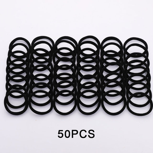 50/100PCS Women Girls 4CM Candy Colors Nylon Elastic Hair Bands Ponytail Holder Rubber Bands Scrunchie Headband Hair Accessories