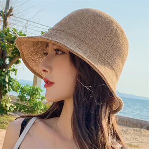 Brand New Summer Straw Hat Women Fashion Travel Panama Female Trend Bucket Hat Lady Sunshade Breathable Sun Caps