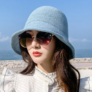 Brand New Summer Straw Hat Women Fashion Travel Panama Female Trend Bucket Hat Lady Sunshade Breathable Sun Caps