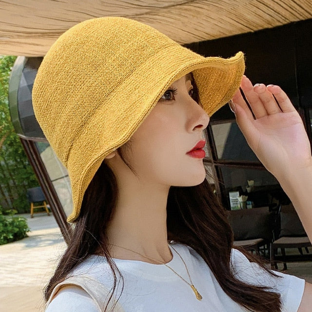 Brand New Summer Straw Hat Women Fashion Travel Panama Female Trend Bucket Hat Lady Sunshade Breathable Sun Caps