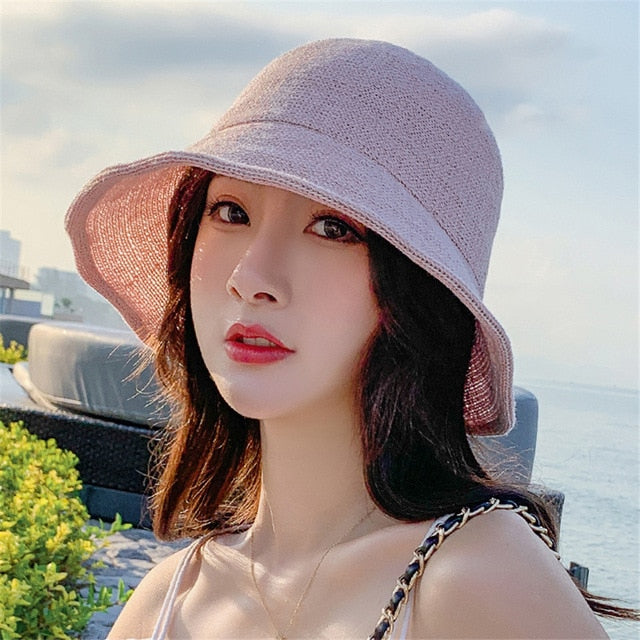 Brand New Summer Straw Hat Women Fashion Travel Panama Female Trend Bucket Hat Lady Sunshade Breathable Sun Caps