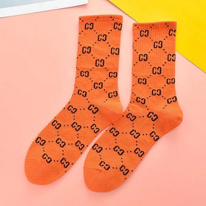 Interesting long tube trend ladies men's sports socks creative lettering Harajuku street clothing street shooting novelty socks