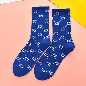 Interesting long tube trend ladies men's sports socks creative lettering Harajuku street clothing street shooting novelty socks