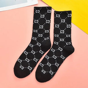 Interesting long tube trend ladies men's sports socks creative lettering Harajuku street clothing street shooting novelty socks