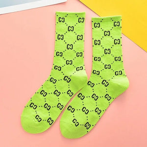 Interesting long tube trend ladies men's sports socks creative lettering Harajuku street clothing street shooting novelty socks