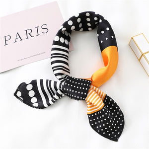 2020 New Women Silk Scarf Square Foulard Lady's Neck Hair Scarves Design Printed Head Kerchief Fashion Girl Hair Scarfs