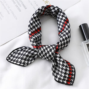 2020 New Women Silk Scarf Square Foulard Lady's Neck Hair Scarves Design Printed Head Kerchief Fashion Girl Hair Scarfs