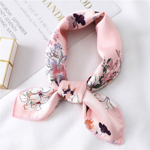 2020 New Women Silk Scarf Square Foulard Lady's Neck Hair Scarves Design Printed Head Kerchief Fashion Girl Hair Scarfs