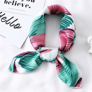 2020 New Women Silk Scarf Square Foulard Lady's Neck Hair Scarves Design Printed Head Kerchief Fashion Girl Hair Scarfs