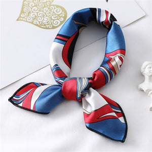 2020 New Women Silk Scarf Square Foulard Lady's Neck Hair Scarves Design Printed Head Kerchief Fashion Girl Hair Scarfs