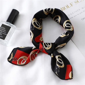 2020 New Women Silk Scarf Square Foulard Lady's Neck Hair Scarves Design Printed Head Kerchief Fashion Girl Hair Scarfs