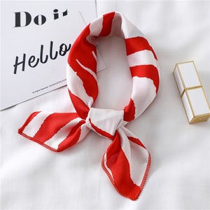 2020 New Women Silk Scarf Square Foulard Lady's Neck Hair Scarves Design Printed Head Kerchief Fashion Girl Hair Scarfs