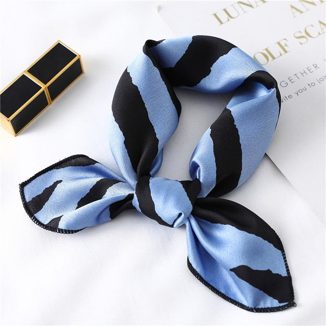 2020 New Women Silk Scarf Square Foulard Lady's Neck Hair Scarves Design Printed Head Kerchief Fashion Girl Hair Scarfs