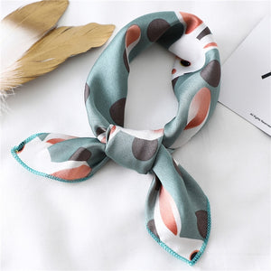 2020 New Women Silk Scarf Square Foulard Lady's Neck Hair Scarves Design Printed Head Kerchief Fashion Girl Hair Scarfs