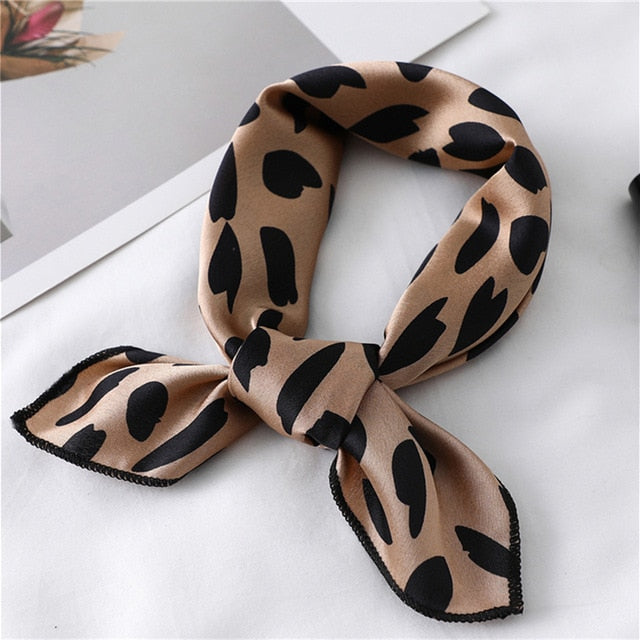 2020 New Women Silk Scarf Square Foulard Lady's Neck Hair Scarves Design Printed Head Kerchief Fashion Girl Hair Scarfs