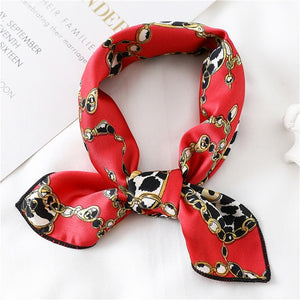 2020 New Women Silk Scarf Square Foulard Lady's Neck Hair Scarves Design Printed Head Kerchief Fashion Girl Hair Scarfs