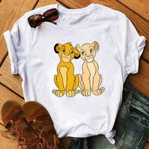 2020 New Summer Women T-shirts Cartoon Lion King Printed Tshirt Fashion Casual Harajuku Shirt Female T-shirt Tops Tee Funny