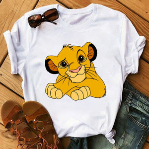 2020 New Summer Women T-shirts Cartoon Lion King Printed Tshirt Fashion Casual Harajuku Shirt Female T-shirt Tops Tee Funny