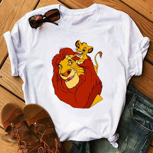 2020 New Summer Women T-shirts Cartoon Lion King Printed Tshirt Fashion Casual Harajuku Shirt Female T-shirt Tops Tee Funny