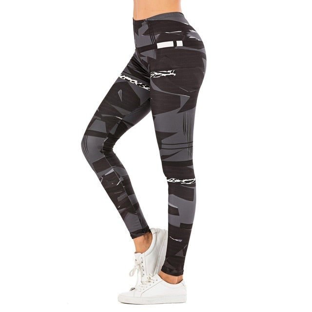 Brand Sexy Women Legging leaf Printing Fitness leggins Fashion Slim legins High Waist Leggings Woman Pants