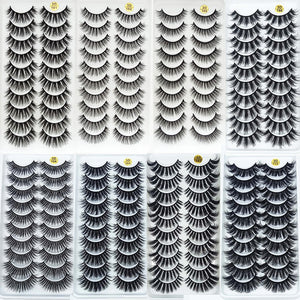 5/10Pairs HandMade Mink Eyelashes Makeup 3D Mink Lashes Natural False Eyelashes Long Eyelashes Extension 5 Pairs Fake Eyelash