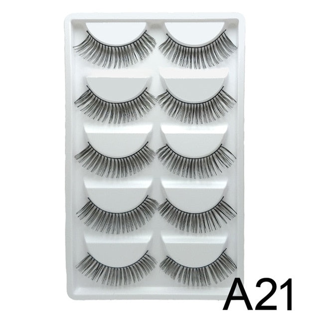 5/10Pairs HandMade Mink Eyelashes Makeup 3D Mink Lashes Natural False Eyelashes Long Eyelashes Extension 5 Pairs Fake Eyelash