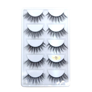 5/10Pairs HandMade Mink Eyelashes Makeup 3D Mink Lashes Natural False Eyelashes Long Eyelashes Extension 5 Pairs Fake Eyelash