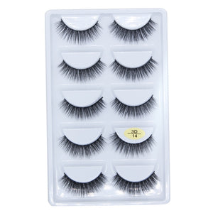 5/10Pairs HandMade Mink Eyelashes Makeup 3D Mink Lashes Natural False Eyelashes Long Eyelashes Extension 5 Pairs Fake Eyelash