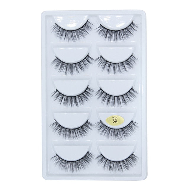 5/10Pairs HandMade Mink Eyelashes Makeup 3D Mink Lashes Natural False Eyelashes Long Eyelashes Extension 5 Pairs Fake Eyelash