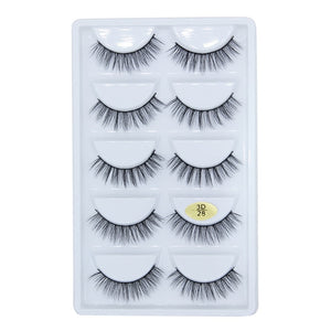 5/10Pairs HandMade Mink Eyelashes Makeup 3D Mink Lashes Natural False Eyelashes Long Eyelashes Extension 5 Pairs Fake Eyelash