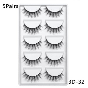 5/10Pairs HandMade Mink Eyelashes Makeup 3D Mink Lashes Natural False Eyelashes Long Eyelashes Extension 5 Pairs Fake Eyelash