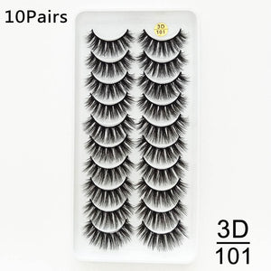 5/10Pairs HandMade Mink Eyelashes Makeup 3D Mink Lashes Natural False Eyelashes Long Eyelashes Extension 5 Pairs Fake Eyelash