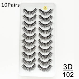 5/10Pairs HandMade Mink Eyelashes Makeup 3D Mink Lashes Natural False Eyelashes Long Eyelashes Extension 5 Pairs Fake Eyelash