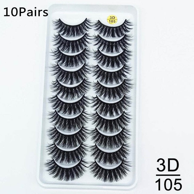 5/10Pairs HandMade Mink Eyelashes Makeup 3D Mink Lashes Natural False Eyelashes Long Eyelashes Extension 5 Pairs Fake Eyelash