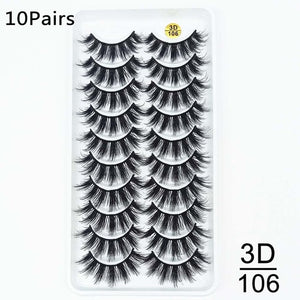 5/10Pairs HandMade Mink Eyelashes Makeup 3D Mink Lashes Natural False Eyelashes Long Eyelashes Extension 5 Pairs Fake Eyelash