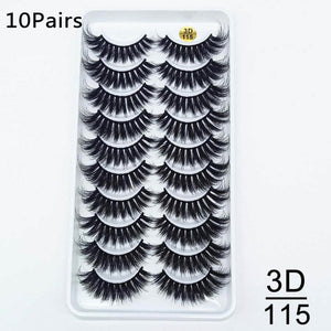 5/10Pairs HandMade Mink Eyelashes Makeup 3D Mink Lashes Natural False Eyelashes Long Eyelashes Extension 5 Pairs Fake Eyelash