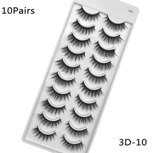 5/10Pairs HandMade Mink Eyelashes Makeup 3D Mink Lashes Natural False Eyelashes Long Eyelashes Extension 5 Pairs Fake Eyelash