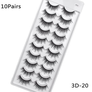 5/10Pairs HandMade Mink Eyelashes Makeup 3D Mink Lashes Natural False Eyelashes Long Eyelashes Extension 5 Pairs Fake Eyelash