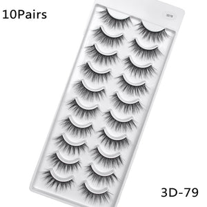 5/10Pairs HandMade Mink Eyelashes Makeup 3D Mink Lashes Natural False Eyelashes Long Eyelashes Extension 5 Pairs Fake Eyelash