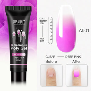 ROSALIND 15ml Polygel Glitter Builder Gel All For Manicure Nails Art Design Luminous Poly Gel Nail Extension Semi Permanent Nail