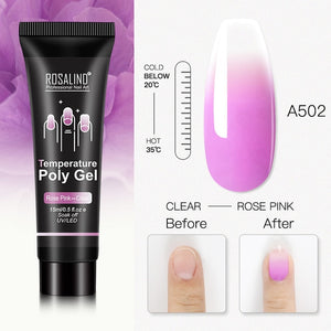 ROSALIND 15ml Polygel Glitter Builder Gel All For Manicure Nails Art Design Luminous Poly Gel Nail Extension Semi Permanent Nail