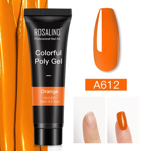 ROSALIND 15ml Polygel Glitter Builder Gel All For Manicure Nails Art Design Luminous Poly Gel Nail Extension Semi Permanent Nail