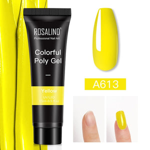 ROSALIND 15ml Polygel Glitter Builder Gel All For Manicure Nails Art Design Luminous Poly Gel Nail Extension Semi Permanent Nail