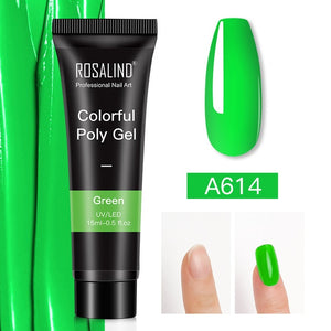 ROSALIND 15ml Polygel Glitter Builder Gel All For Manicure Nails Art Design Luminous Poly Gel Nail Extension Semi Permanent Nail