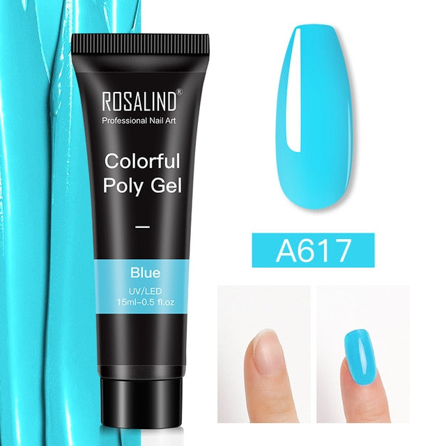 ROSALIND 15ml Polygel Glitter Builder Gel All For Manicure Nails Art Design Luminous Poly Gel Nail Extension Semi Permanent Nail