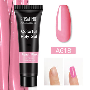 ROSALIND 15ml Polygel Glitter Builder Gel All For Manicure Nails Art Design Luminous Poly Gel Nail Extension Semi Permanent Nail