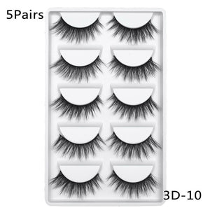 5/10Pairs HandMade Mink Eyelashes Makeup 3D Mink Lashes Natural False Eyelashes Long Eyelashes Extension 5 Pairs Fake Eyelash