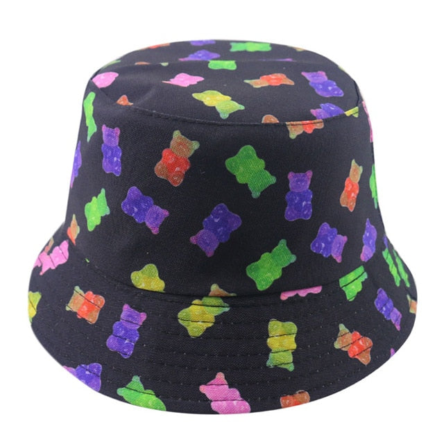 FOXMOTHER New Fashion Reversible Black White Cow Pattern Bucket Hats Fisherman Caps For Women Gorras Summer